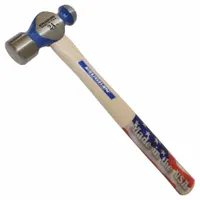 Ball Peen Hammer: Wood, Steel, 24 oz Head Wt, 1 1/4 in Face Dia, 15 in Overall Lg, Plain Grip (MPN TC224)