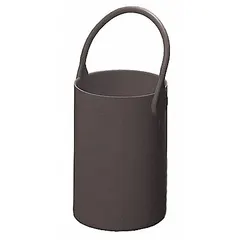 Thermoplastic bottle carrier designed for transporting laboratory acid and solvent bottles. Black finish with overall dimensions of 10 in length, 4 1/2 in width, and 10 in height. Suitable for use in labs and industrial settings where chemical resistance is required.