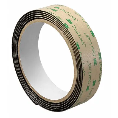 3M DUAL LOCK Hook-and-Loop Fastener: Roll, Black, Self-Mating, 1 in Overall Wd - High-Strength Reclosable Fastener Rolls