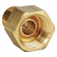 Flared Fitting Adapter: 1/2 in OD x 3/8 in Pipe Fitting Size, Flared/Threaded, Brass, 10 PK (MPN 48IFHD-8-6)