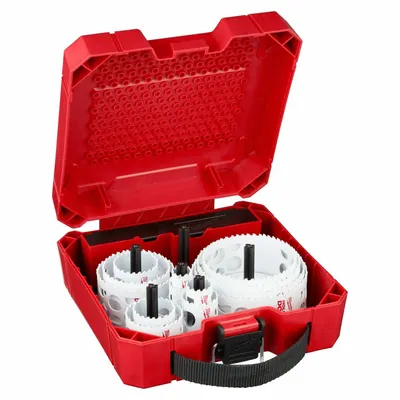 MILWAUKEE Hole Saw Kit: 20 Pieces, Bi-Metal, 3.5 Teeth per Inch - Multi-Material-Cutting Hole Saw Kits