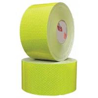 Reflective Tape: Construction/Emergency Vehicles/Utility, Fluorescent Lime, 4 in Wd, 50 yd Lg (MPN 22189)