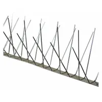 BIRD BARRIER Bird Repellent Spikes: Narrow, Stainless Steel Base, Silver, 100 ft Overall Lg (MPN BP-S2100)