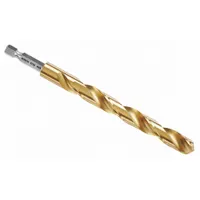 BOSCH Hex Shank Drill Bit: 7/16", 135° Split Point, TiN-Coated HSS, Impact Rated (MPN TI2155IM)