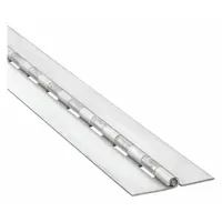 This continuous piano hinge is designed for full surface mounting on cabinets, panels, and enclosures. Made of stainless steel, it provides corrosion resistance for applications in industrial, marine, and food-service environments. The hinge measures 72 inches in leaf height and 1 inch in leaf width
