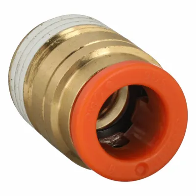 SMC KQ2S09-35AS Push-to-Connect x MNPT Brass Tube Fitting, White, 1/4" Thread - Polybutylene & Brass Tube Fittings