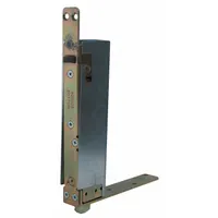 This flush bolt is constructed from stainless steel and mounts flush with the door surface for a clean appearance. It is used to secure the inactive leaf in a pair of doors, keeping it locked while the active leaf operates. Dimensions: 8 1/2 in height, 1 in width, 2 in length