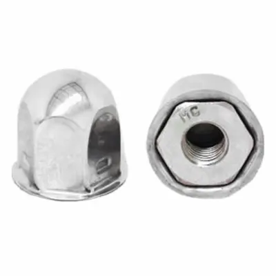 PHOENIX Jam Nut/Lug Nut Cover: Metric, Brass/Stainless Steel, 1 1/16 in Hex Size - Fleet and Vehicle Maintenance