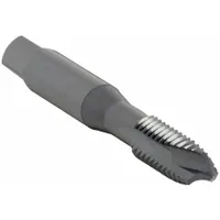 Spiral-point tap for through-hole threading in steel and stainless steel. Thread size 5/16"-18 UNC, H5 tolerance for 2B-3B class fit, 3 flutes, plug chamfer. Pushes chips forward for efficient chip evacuation