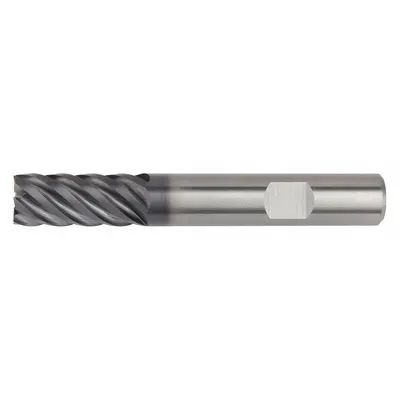 WIDIA HANITA Square End Mill: Carbide, AlTiN Coated, 6 Flute, 20 mm Mill Dia, 38 mm LOC - Carbide Square End Mills for Steel & Cast Iron