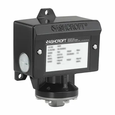 ASHCROFT Pressure Switch: 20 psi – 200 psi, B Series, 4 Pressure Connection Ports - Hazardous-Location Machine Tool Pressure Switches
