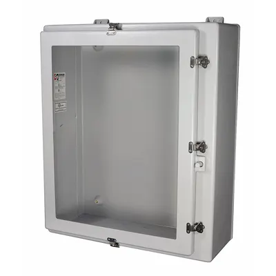 WIEGMANN Enclosure: Fiberglass, 30 in x 20 in x 10 in, NEMA 1/12/3/3R/4X, Clear Cover - Nonmetallic Enclosures