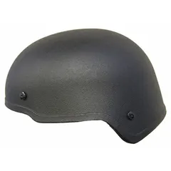 This Level IIIA ballistic helmet is constructed from Aramid and features a black finish. It includes a suspension system for fit adjustment. Suitable for tactical, security, and law enforcement applications requiring protection against handgun rounds and fragmentation.