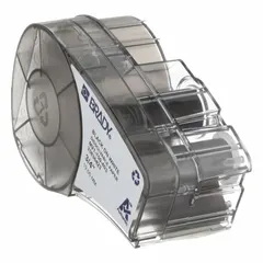 Combined label and ribbon cartridge for M210-LAB printers. Paper labels are autoclavable and water-dissolvable, suitable for applications requiring sterilization or temporary labeling that can be removed by dissolving in water.