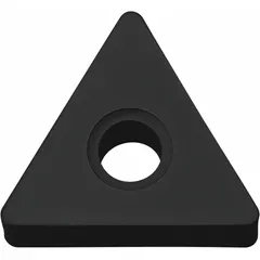 Triangle-shaped indexable turning insert with CVD carbide grade for wear resistance. Used for general-purpose turning, facing, and profiling on steel, stainless steel, and cast iron in medium-roughing operations.