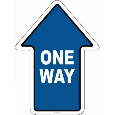 STRANCO Floor Sign (MPN FS-ARW-209) - One Way - Blue Arrow Floor Sign