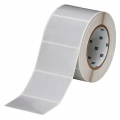 Precut label roll for use with BBP11 printer series. Labels are 2 in x 3 in, made of gray polyester, with 1000 labels per roll. Suitable for industrial labeling applications such as asset tags, cable markers, and safety signs.