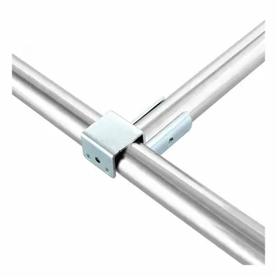 FLEXPIPE Pipe Mount Drop Stop: Pipe Mount Drop Stop, Tee, Silver, Hot Rolled Steel - Clamps, Joints & Accessories for Clamp-On Pipe Systems