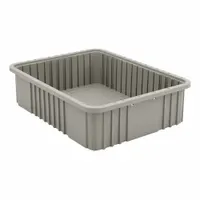This plastic hanging bin is designed for use with wire shelving systems. It provides organized storage for small parts, tools, or supplies in industrial, warehousing, and maintenance environments. The bin slides into place on standard wire shelves, keeping items accessible and tidy