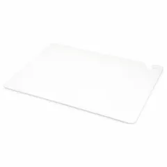 This white co-polymer cutting board measures 18 inches wide by 24 inches long. It is NSF Certified for sanitation compliance in food preparation environments. Suitable for commercial kitchens, catering, and foodservice operations where a portable cutting surface is needed.