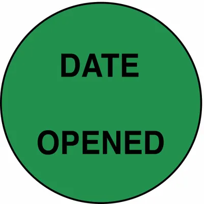 ROLL PRODUCTS Label: 3/4 in Dia, Green, Circle, Paper, English - Safety