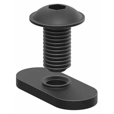 80/20 Bolt Assembly: 1/4" -20 Size, 1/2 in Thread Lg, Flanged Button Head Socket Cap - Slide-In T-Nuts