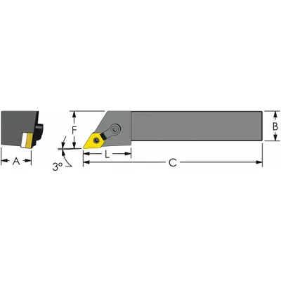 ULTRA-DEX USA MDJNR 12-4B Indexable Turning & Profiling Toolholder - Indexable Turning & Profiling Toolholders