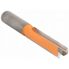 Carbide-tipped straight profile router bit with a 1/2 in cutter diameter and 2 flutes. Designed for routing straight profiles in wood, plywood, and composites. Suitable for cabinetry, furniture making, and joinery applications.