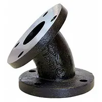 Metal Pipe Elbow: 4 in x 4 in, Flange x Flange, Class 125, 175 psi @ 150° F, 45° Elbow, Cast Iron (MPN 0306020009)