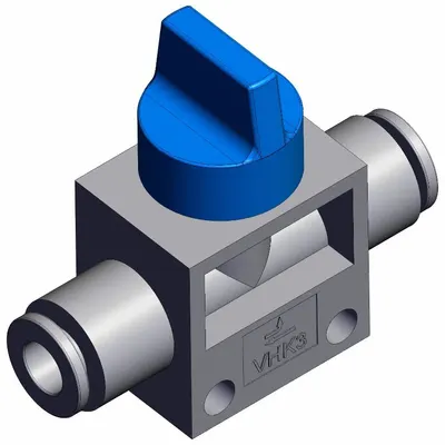 SMC Finger valve: VHK Series, Knob Actuator, 3 Ports, 6 mm, Side-Ported Body - VHK Series Manual Air Control Valves