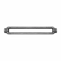 This carbon steel turnbuckle body has a plain finish and a 1-5/8"-5-1/2 UNC thread. It is used in rigging and tensioning applications to adjust the tension of cables, rods, or chains. With a working load limit of 27,000 lb, it is not rated for lifting