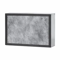 General-purpose carbon filter for fume hoods, capturing hydrocarbons, organic vapors, some acids, esters, sulfur compounds, hydrogen compounds, solvents, and odors. Overall dimensions: 30 in width, 13 in depth, 4 in height. Type 1.