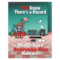 Safety Poster: 22 in x 17 in Nominal Sign Size, No Protective Coating, Write on Surface, English (MPN P3099)