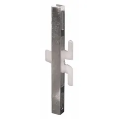 This latch and keeper set is designed for use on screen doors to secure the door in a closed position. The gray finish suits typical residential and light commercial screen door applications. Overall dimensions: 4-1/2 inches high, 5/16 inch long, and 3/8 inch wide.