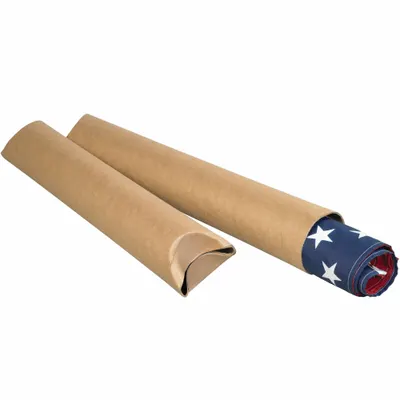 CROWNHILL Mailing Tube: 4 in x 24 in, 1/16 in Wall Thick, Brown - Tubes with Folded Ends