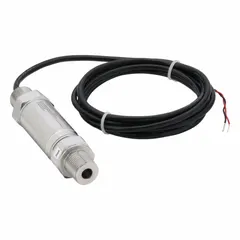 Intrinsically safe gauge pressure transmitter with a range of -14 to 1,000 psi and 4-20 mA output. Stainless steel construction with IP67 protection, 1/2 in NPT conduit with cable, and ±0.20% full scale accuracy. Suitable for hazardous industrial environments requiring reliable pressure monitoring.