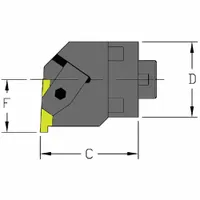 Indexable cutting unit head for grooving and threading operations. Uses NG 4L insert. Model MH28 NEL4-CFT. Suitable for creating grooves and threads on metal workpieces in general machining applications