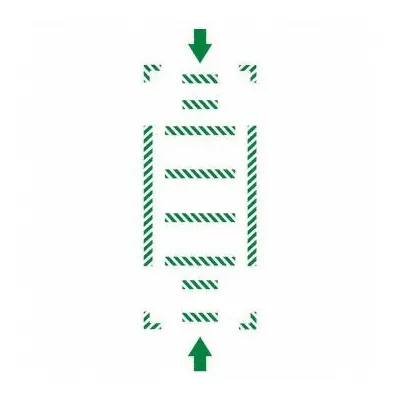 SLIP GARD Floor Marking Tape Kit: Arrow, Striped, Green, No Legend, 24 in x 48 in - Arrow-Shaped Floor Marking Tape