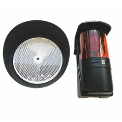 Photo eye for gate operators, providing obstruction detection to enhance safety during gate operation. Black finish, overall height 4 1/2 inches. Includes reflector hood. Suitable for residential or commercial gate systems requiring photoelectric sensing.