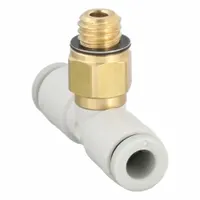 SMC Push-Fit Tee Fitting: 4 mm OD x 4 mm OD x 6 mm Pipe x 4 mm OD Size, 30 13/16 mm Overall Lg (MPN KQ2T04-M6A)