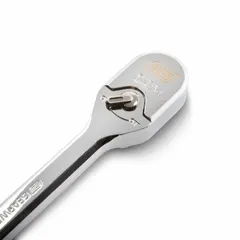 This 24-inch extra-long standard-head ratchet provides increased reach and leverage for accessing fasteners in confined or deep-set locations. The reversible pear-head design allows for quick direction changes, while the full polish chrome finish resists corrosion. With a 3° minimum arc swing, it is suited for tasks requiring fine ratcheting action in tight spaces.
