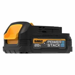 This 20V MAX* lithium-ion battery delivers 1.7 Ah capacity for powering compatible DEWALT 20V cordless tools. The oil-resistant housing provides protection in job-site environments where exposure to oils or chemicals may occur.
