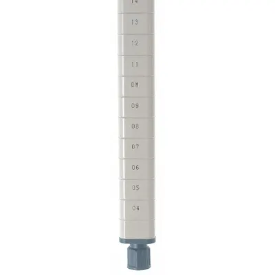 METRO Shelving Post: 62 3/16 in x 1 3/4 in, Taupe, 18 ga, Steel, Epoxy Coated - Posts for Quick-Adjust Antimicrobial Plastic Shelving