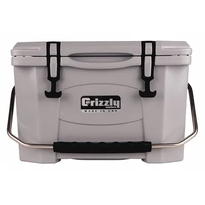 GRIZZLY COOLERS Heavy-Duty Chest Cooler, 20 qt, Gray - Heavy-Duty Chest Coolers