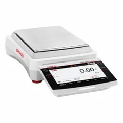 Metal-constructed precision lab balance with 8200 g capacity, 0.01 g readability, 0.01 g repeatability, and 0.02 g linearity. Features a TFT touchscreen display. Suitable for general laboratory weighing, formulation, and quality control tasks.