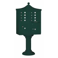 Cluster Box Unit: CBU, 10 Doors, Horizontal, 71 3/4 in H x 31 in W x 18 1/2 in D, Pedestal Mounting (MPN 3308R-GRN-U)