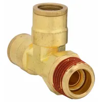 Push-Fit Tee Fitting: 1/2 in OD x 1/2 in OD x 1/2 in Pipe Fitting Size, Brass, Adapter (MPN 1871X8X8S)