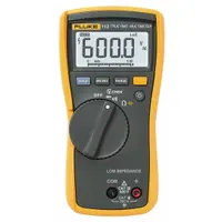 FLUKE Digital Multimeter: TRMS, CAT III 600V/CAT IV 300V, 600 V Max AC Volt Measurement (MPN FLUKE-113-NIST)