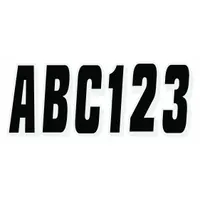 Letter and Number Label Set: Gen Identification/USCG, 3 in Character Ht, Proprietary, Black/Silver (MPN GBLKSI320)