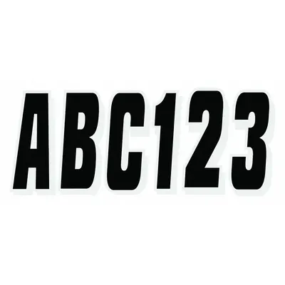 HARDLINE PRODUCTS Letter and Number Label Set: Gen Identification/USCG, 3 in Character Ht - Boat Registration Letters & Numbers